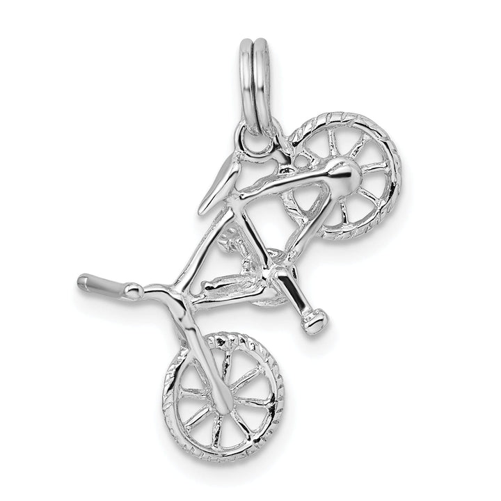 Sterling Silver Polished 3-D Bicycle Pendant