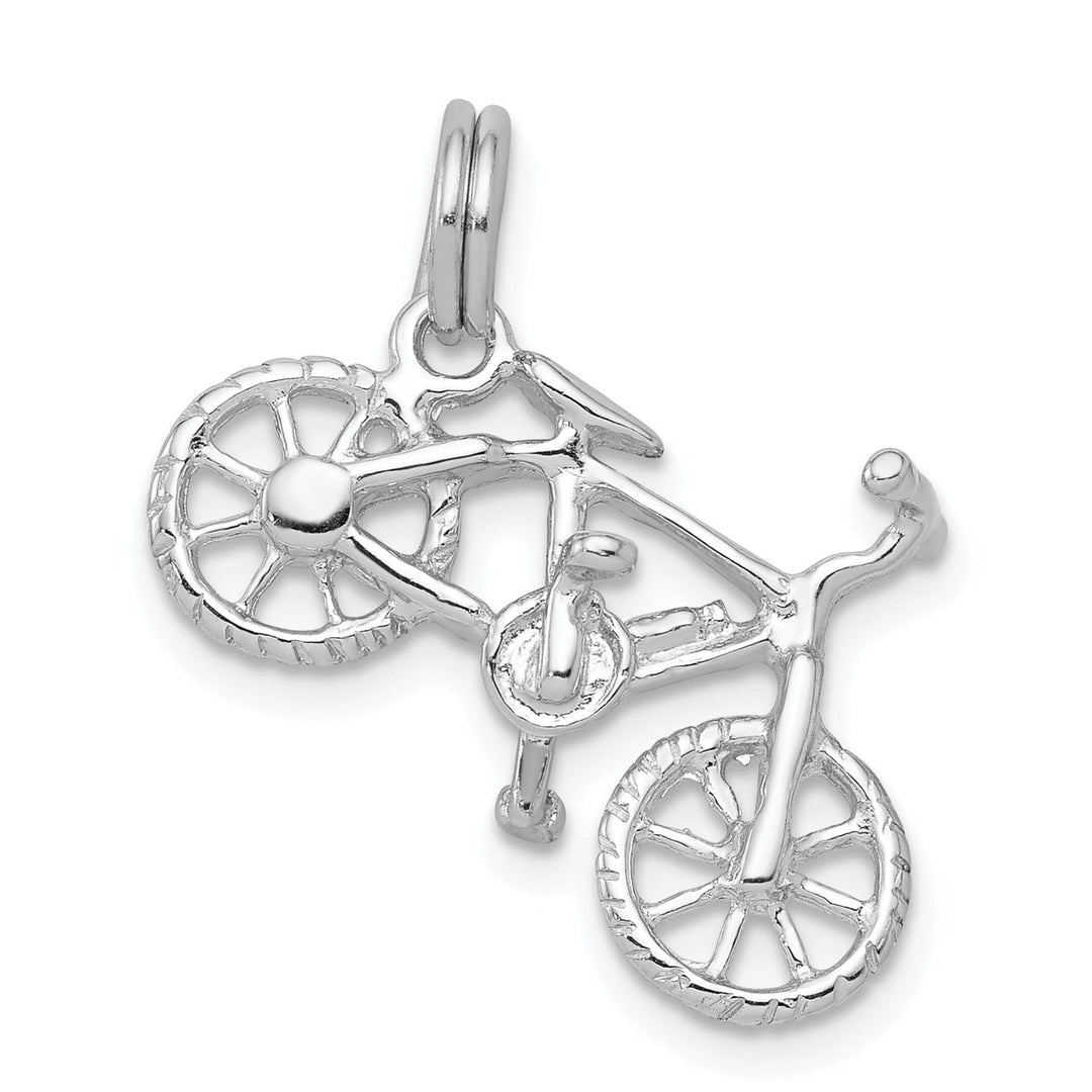 Sterling Silver Polished 3-D Bicycle Pendant