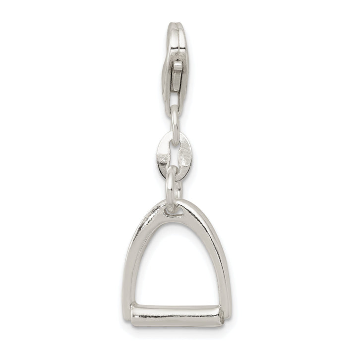 Silver Small Polish Finish Horse Stirrup Charm