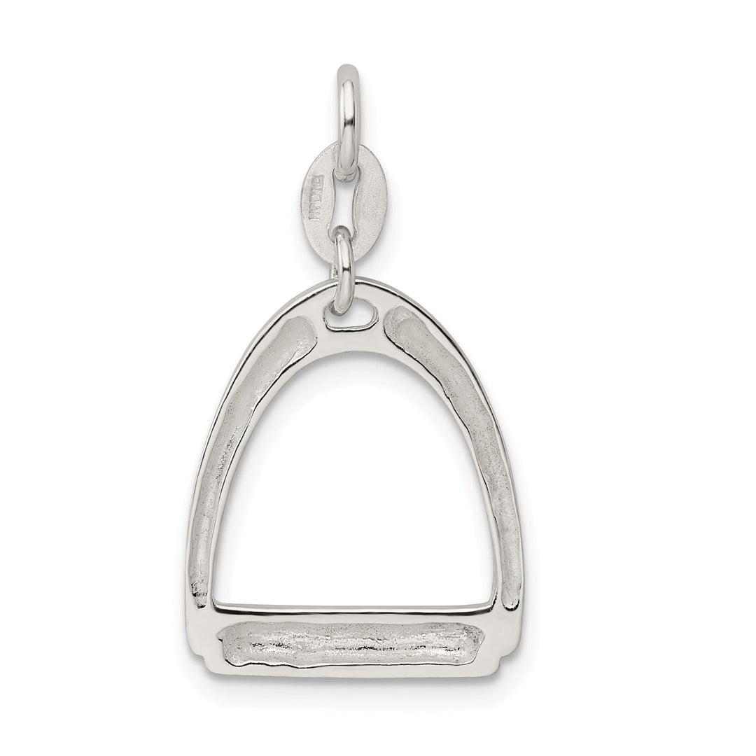 Silver Large Polished Horse Stirrup Charm