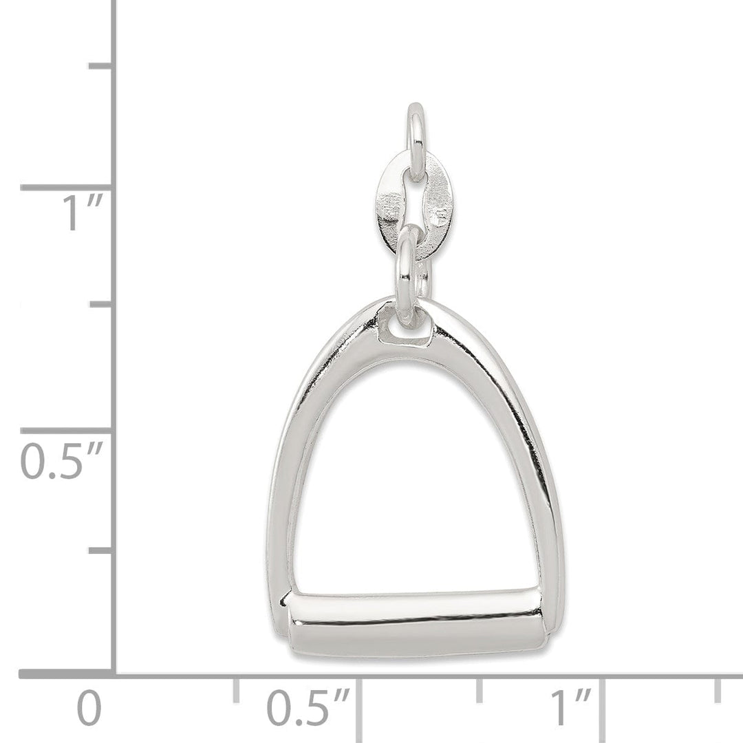 Silver Large Polished Horse Stirrup Charm