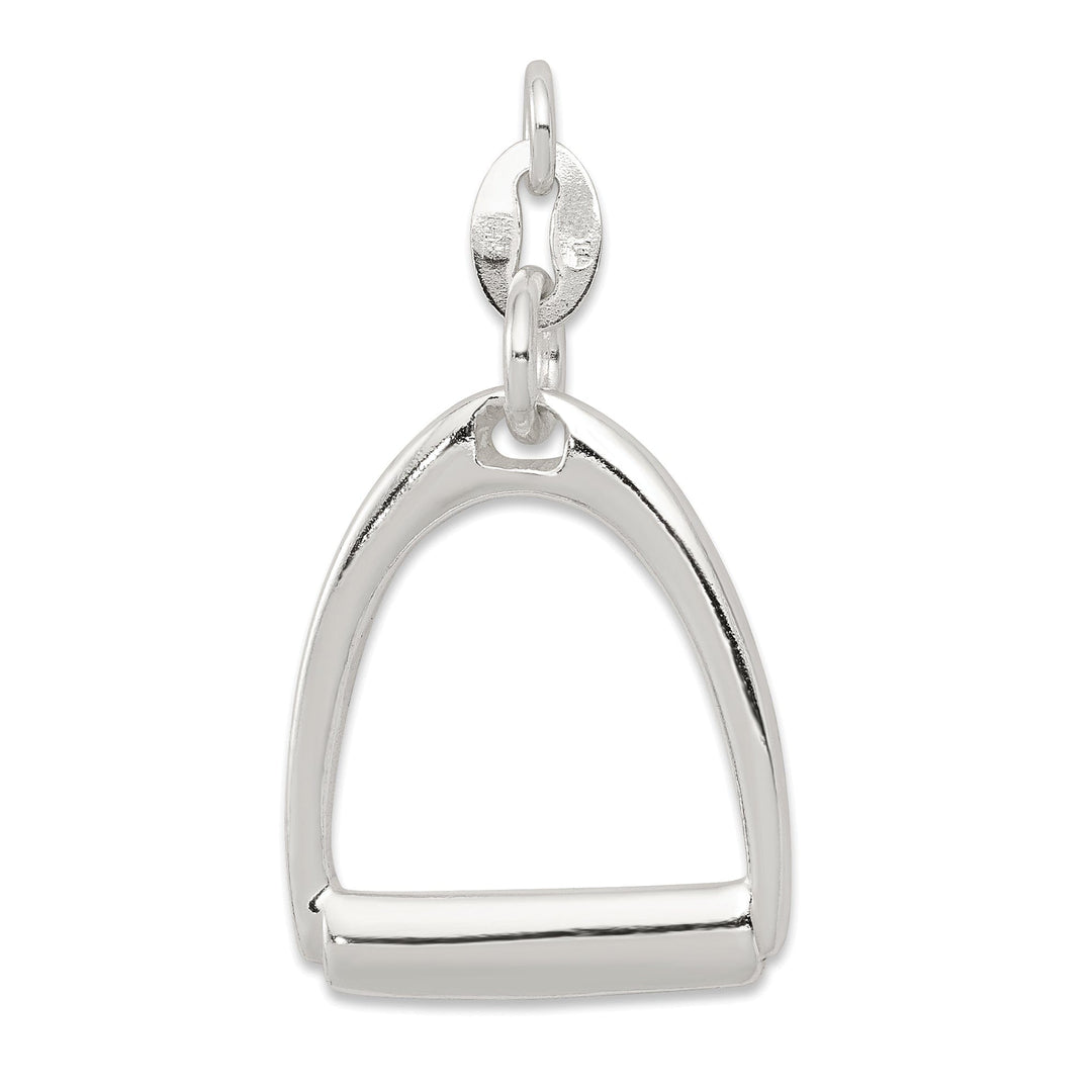 Silver Large Polished Horse Stirrup Charm