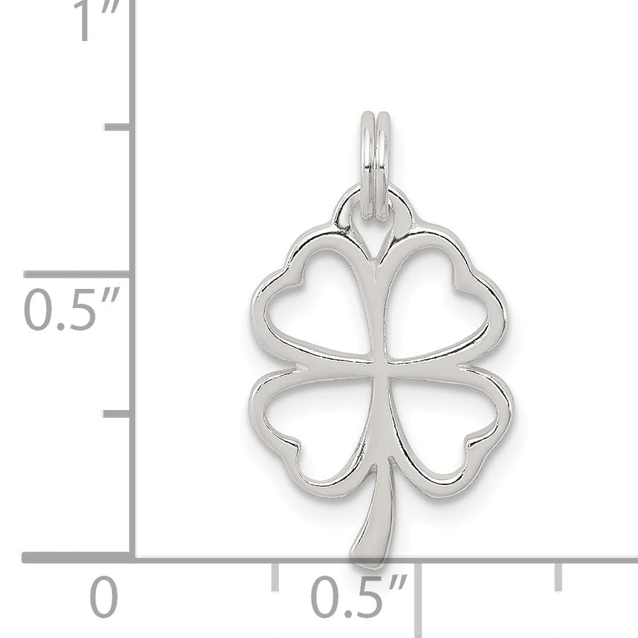 Solid Sterling Silver Four Leaf Clover Charm