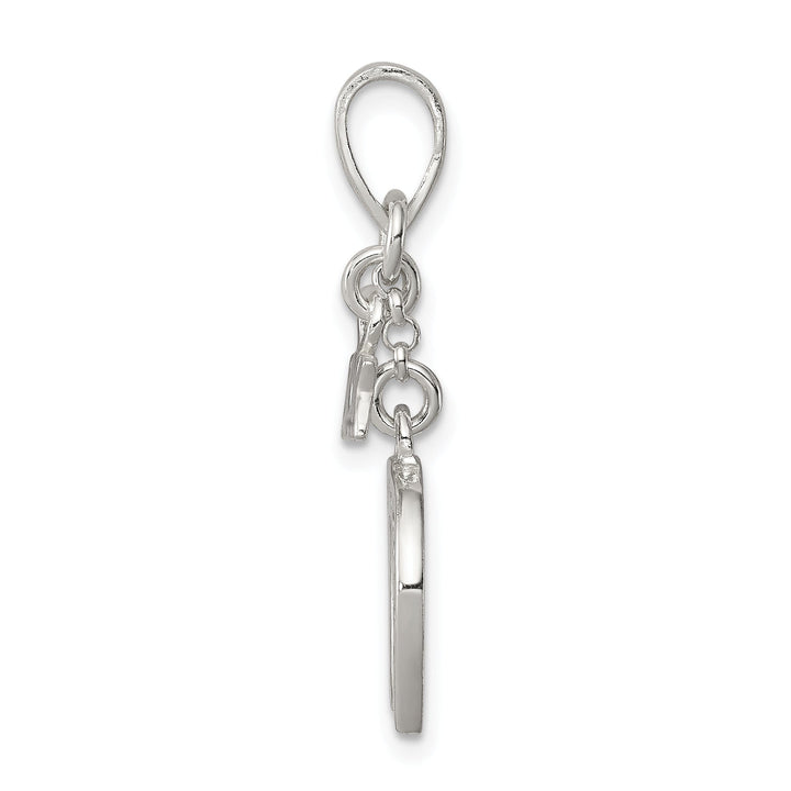 Silver Polished Finish Luck and Horseshoe Charm