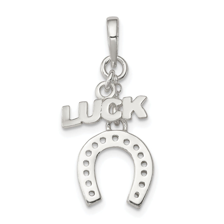 Silver Polished Finish Luck and Horseshoe Charm