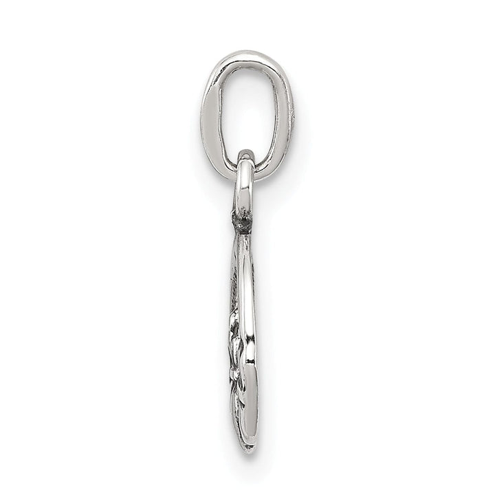 Silver Polished Mini Antiqued Claddagh Charm