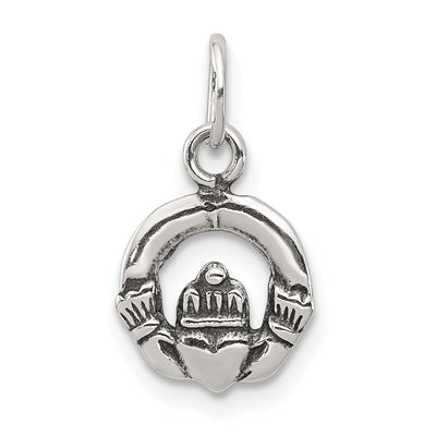 Silver Polished Mini Antiqued Claddagh Charm at $ 3.44 only from Jewelryshopping.com