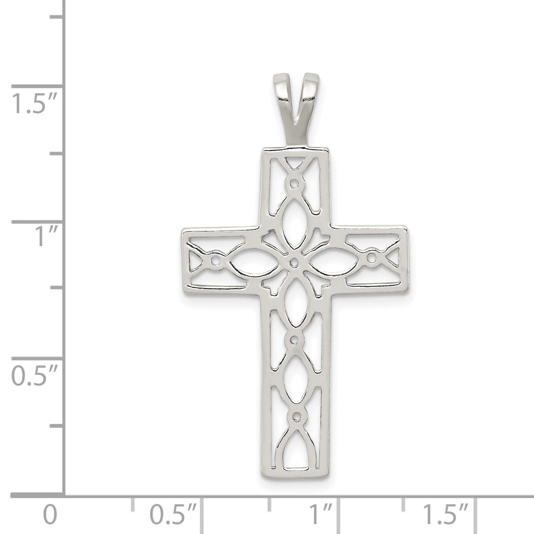 Sterling Silver Chain Slide Latin Cross Pendant