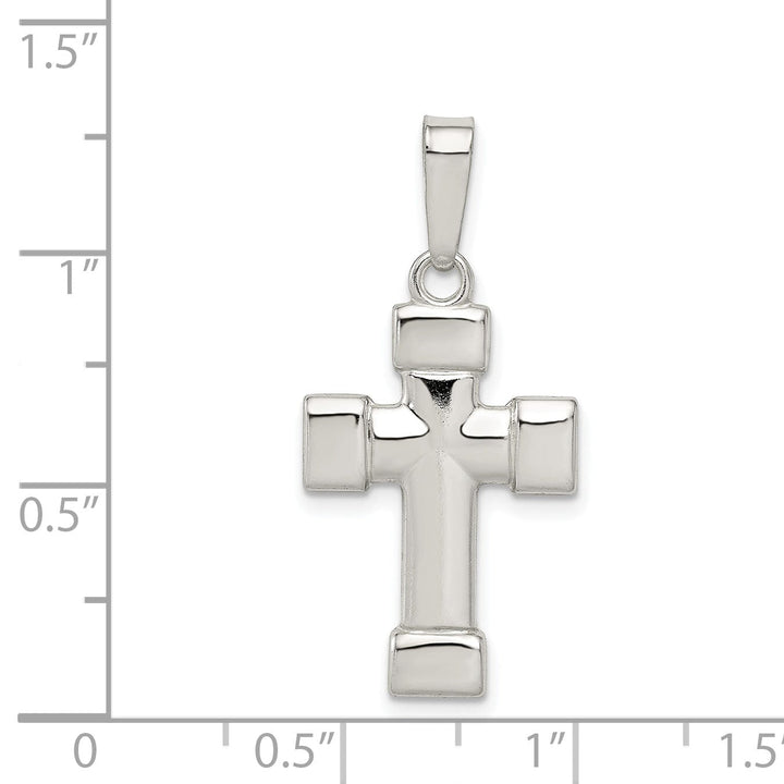 Sterling Silver Polished Finish Cross Pendant