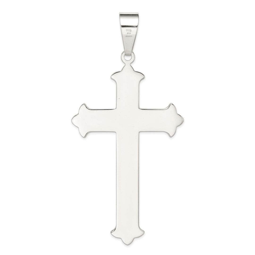 Solid Sterling Silver Polished Cross Pendant