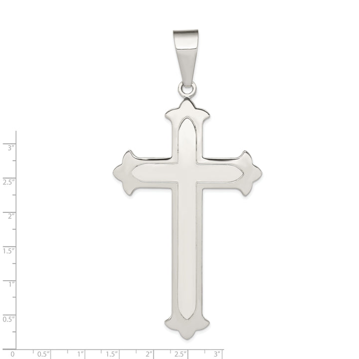 Solid Sterling Silver Polished Cross Pendant