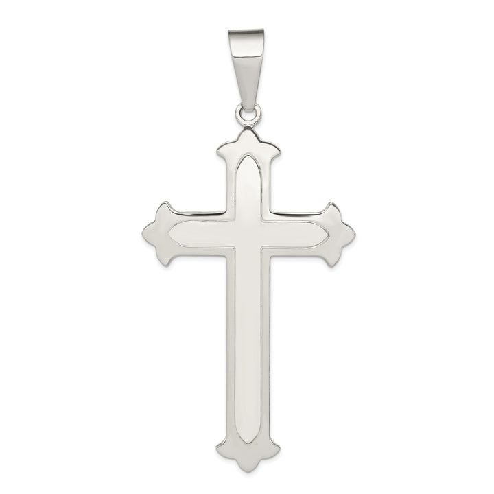 Solid Sterling Silver Polished Cross Pendant