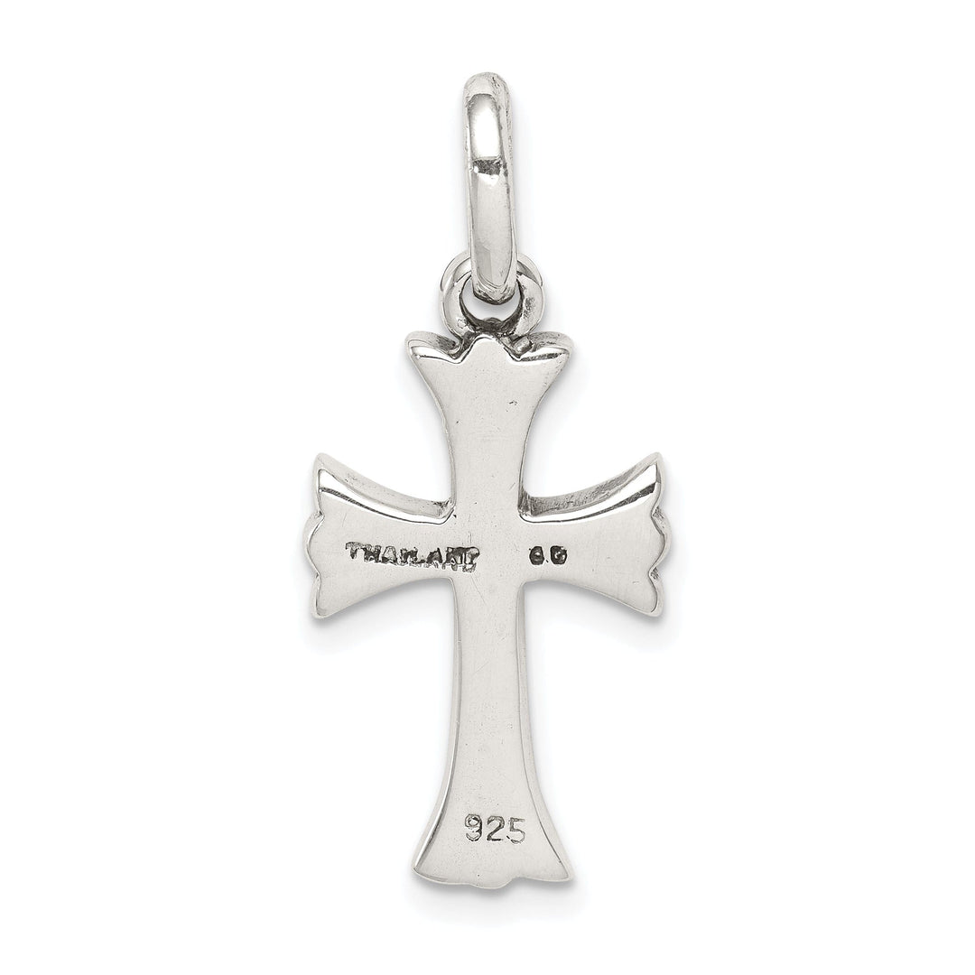 Sterling Silver Antiqued Finish Cross Pendant