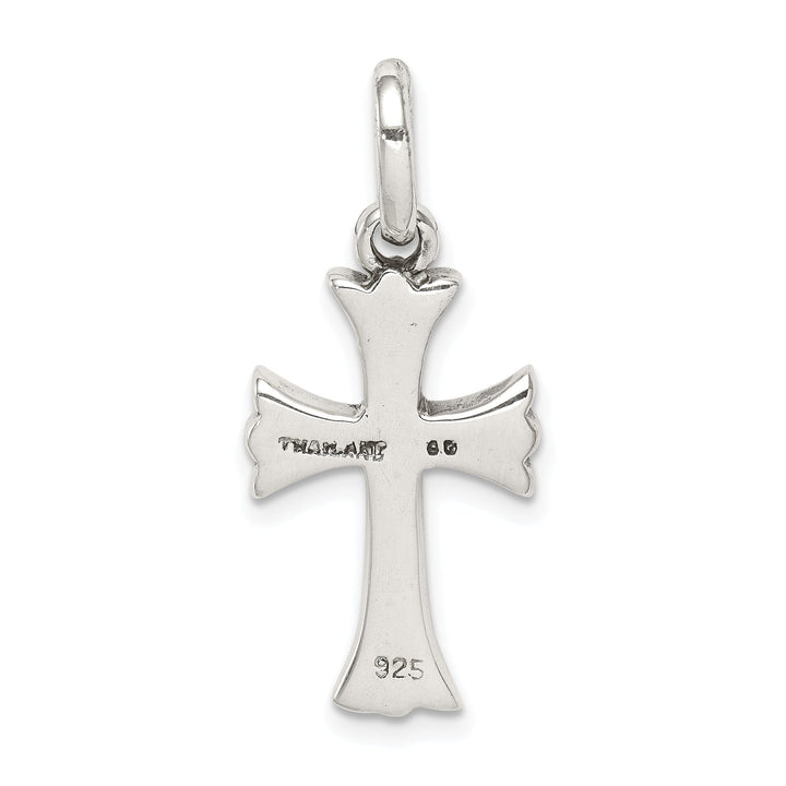 Sterling Silver Antiqued Finish Cross Pendant