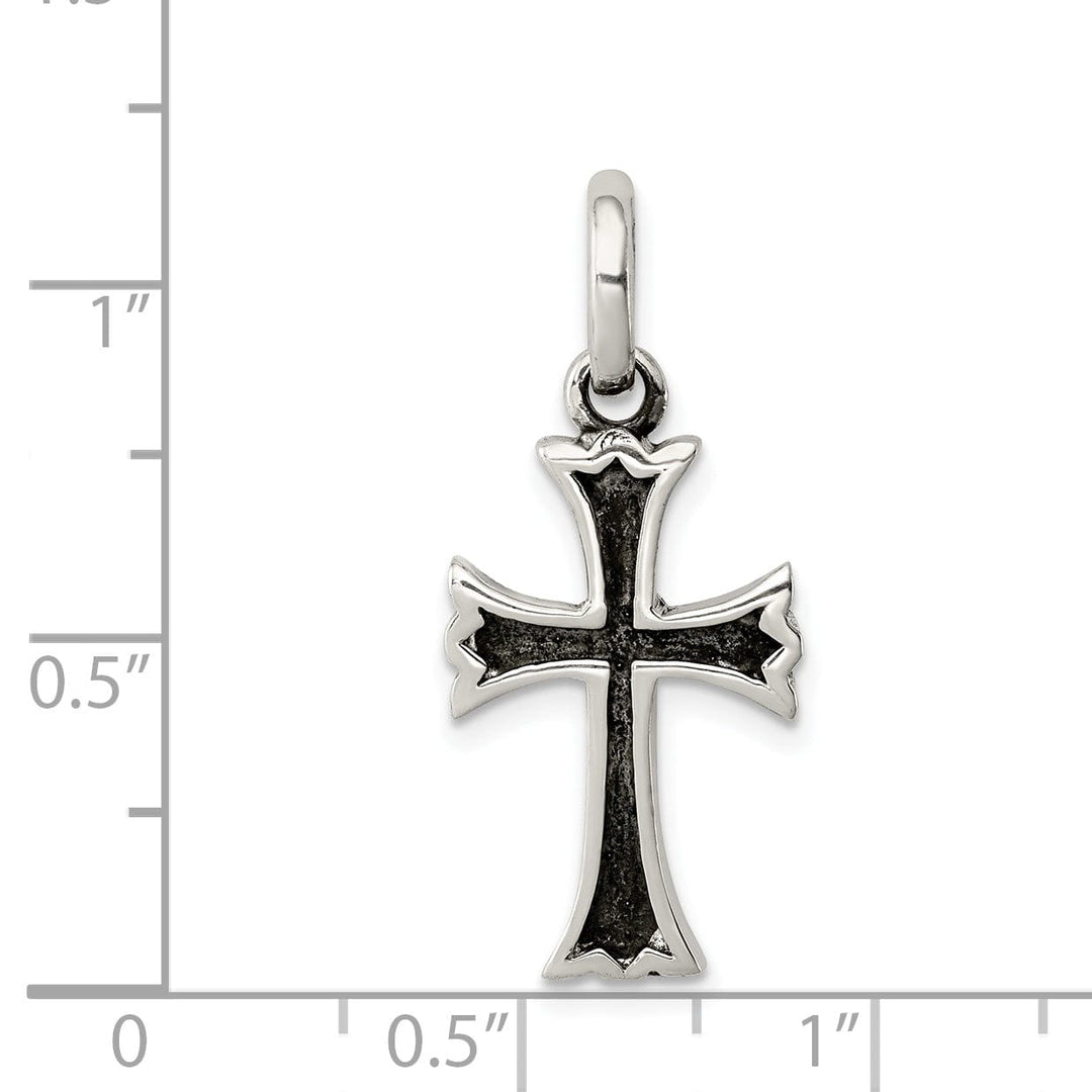 Sterling Silver Antiqued Finish Cross Pendant