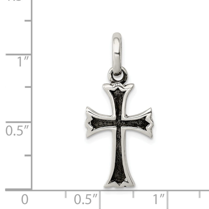 Sterling Silver Antiqued Finish Cross Pendant