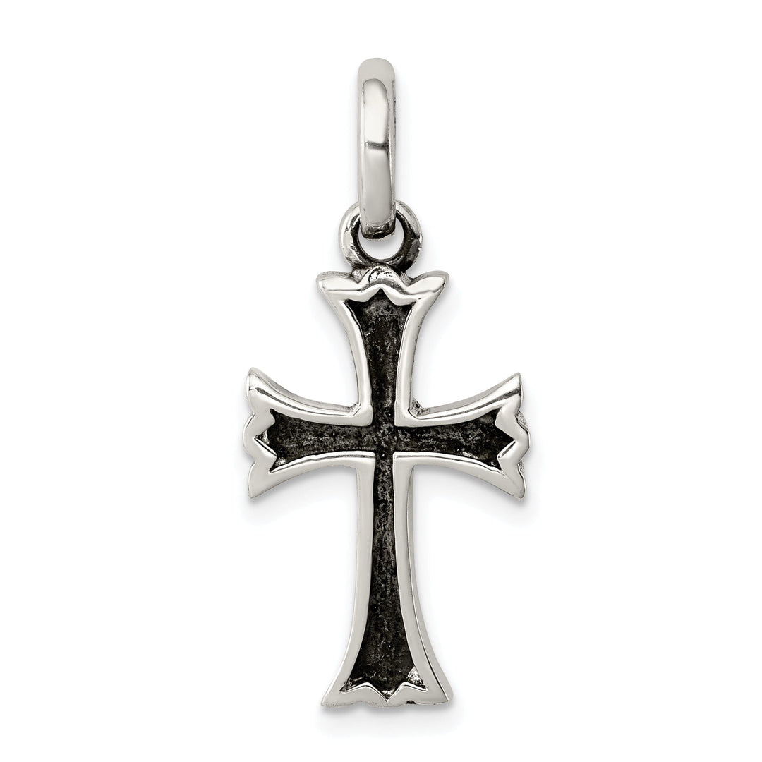 Sterling Silver Antiqued Finish Cross Pendant