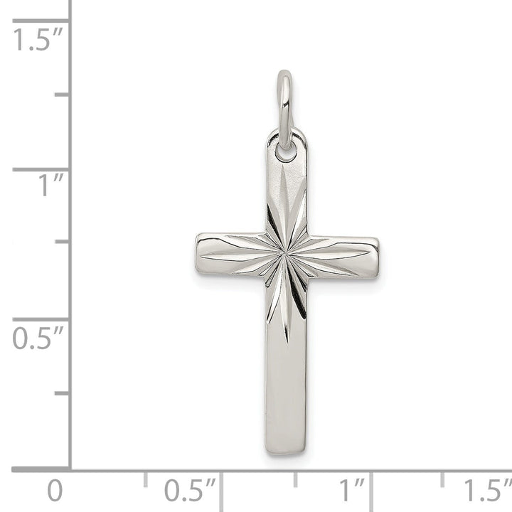 Silver Polished Finish Latin Cross Pendant