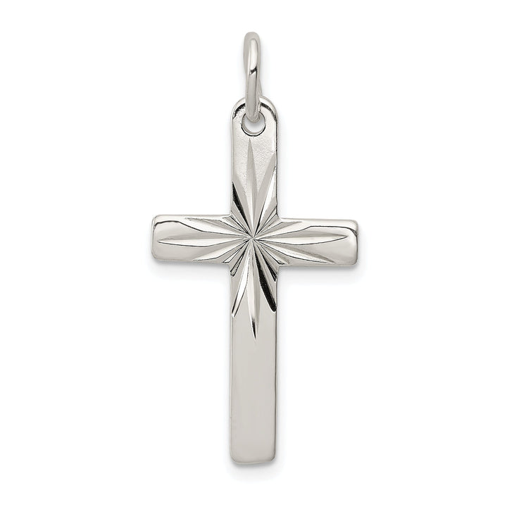 Silver Polished Finish Latin Cross Pendant