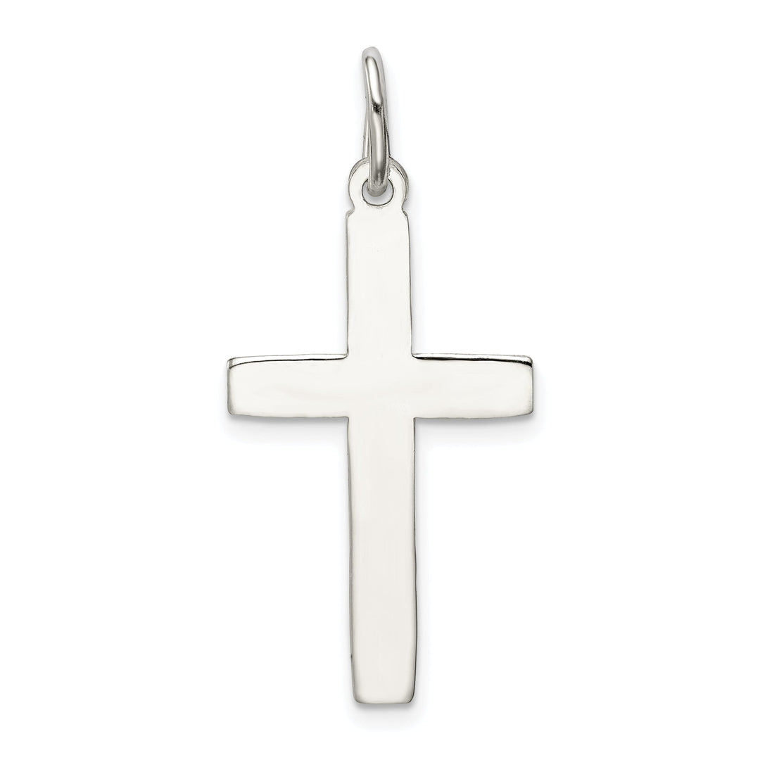 Silver Polished Satin D.C Latin Cross Pendant