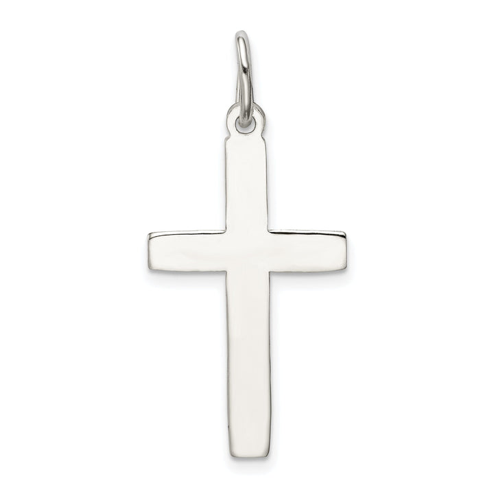 Silver Polished Satin D.C Latin Cross Pendant