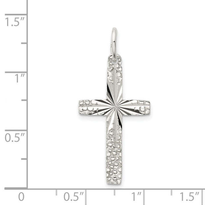 Silver Polished Satin D.C Latin Cross Pendant