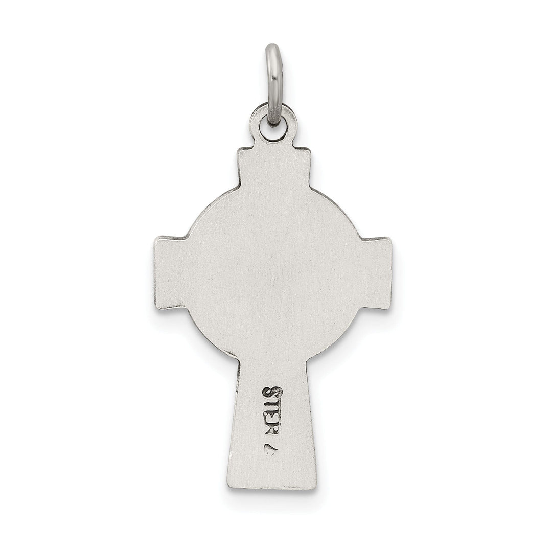 Silver Antiqued Satin Celtic Cross Pendant