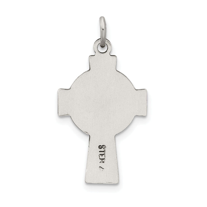 Silver Antiqued Satin Celtic Cross Pendant