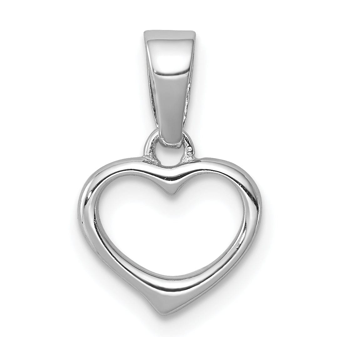 Sterling Silver Rounded Edge Open Heart Pendant