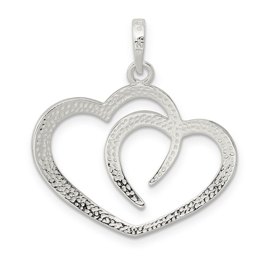 Sterling Silver Open Double Heart Pendant