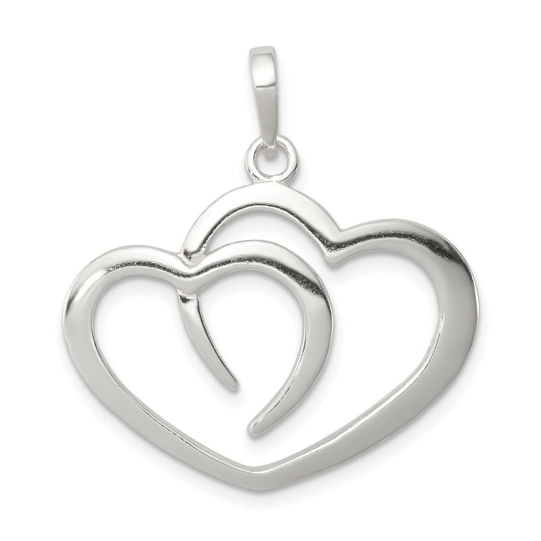 Sterling Silver Open Double Heart Pendant