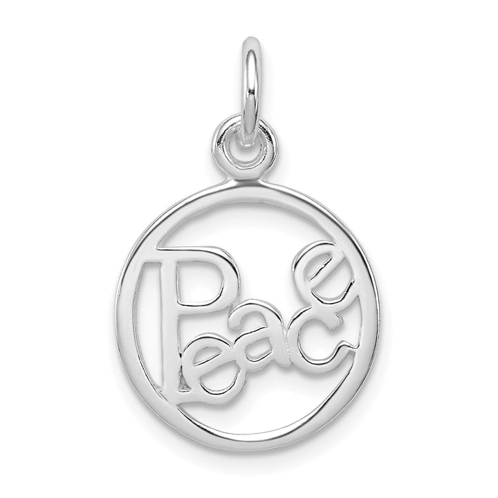 Silver Solid Polished Finish Peace Circle Charm