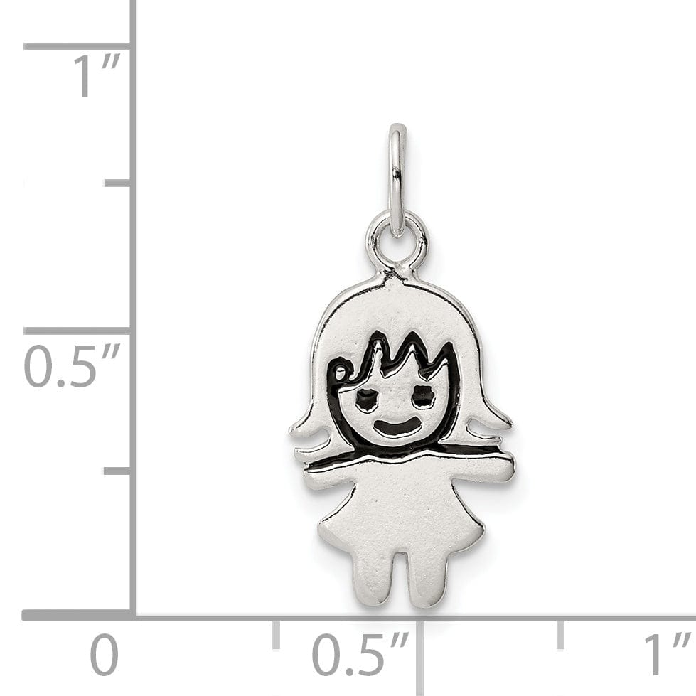 Sterling Silver Enameled Girl Charm