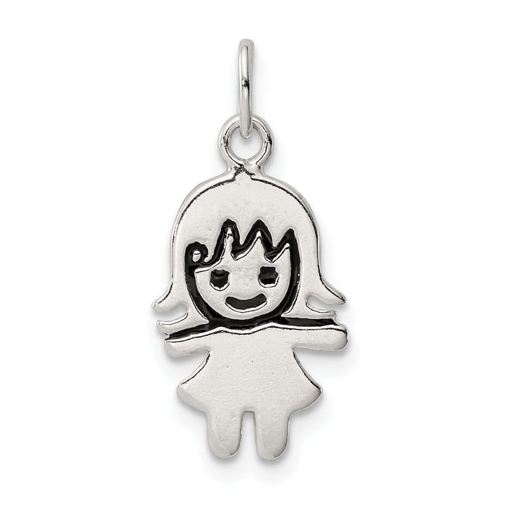 Sterling Silver Enameled Girl Charm