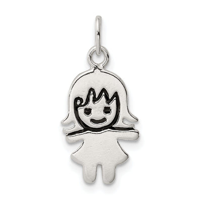 Sterling Silver Enameled Girl Charm at $ 5.67 only from Jewelryshopping.com