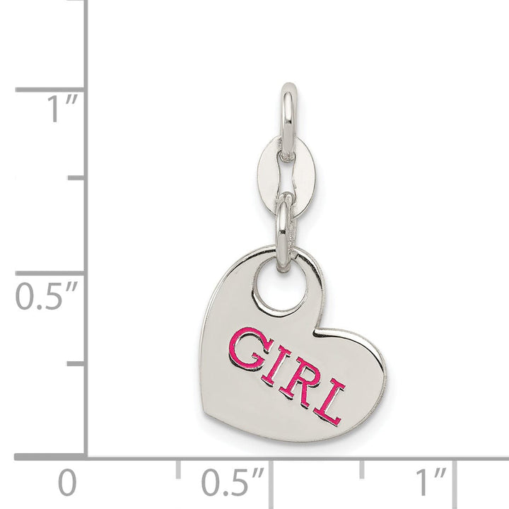 Sterling Silver Polished Enamel Girl Charm