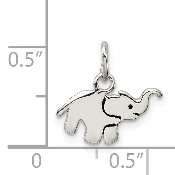 Sterling Silver Enameled Elephant Charm Pendant