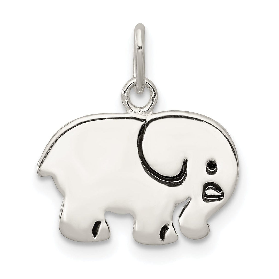 Sterling Silver Enameled Elephant Charm Pendant