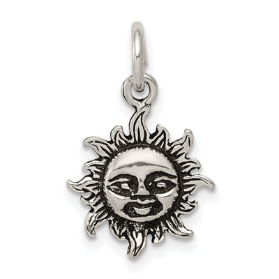 Solid Sterling Silver Antiqued Finish Sun Charm at $ 4.62 only from Jewelryshopping.com