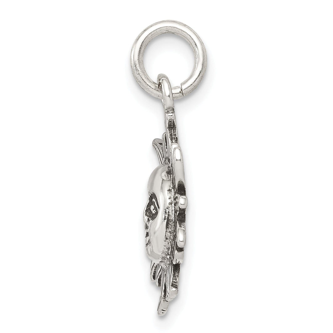 Solid Sterling Silver Antiqued Sun Charm