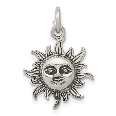 Solid Sterling Silver Antiqued Sun Charm at $ 6.5 only from Jewelryshopping.com