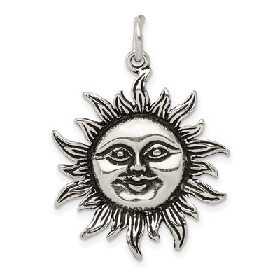 Solid Sterling Silver Antiqued Finish Sun Charm at $ 16.7 only from Jewelryshopping.com