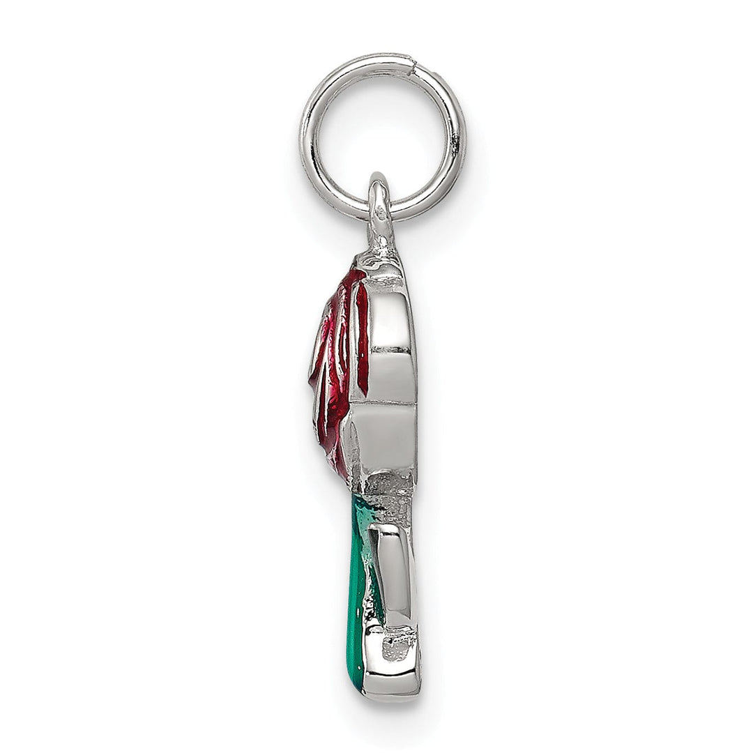 Solid Sterling Silver Polished Finish Rhodium-Plat
