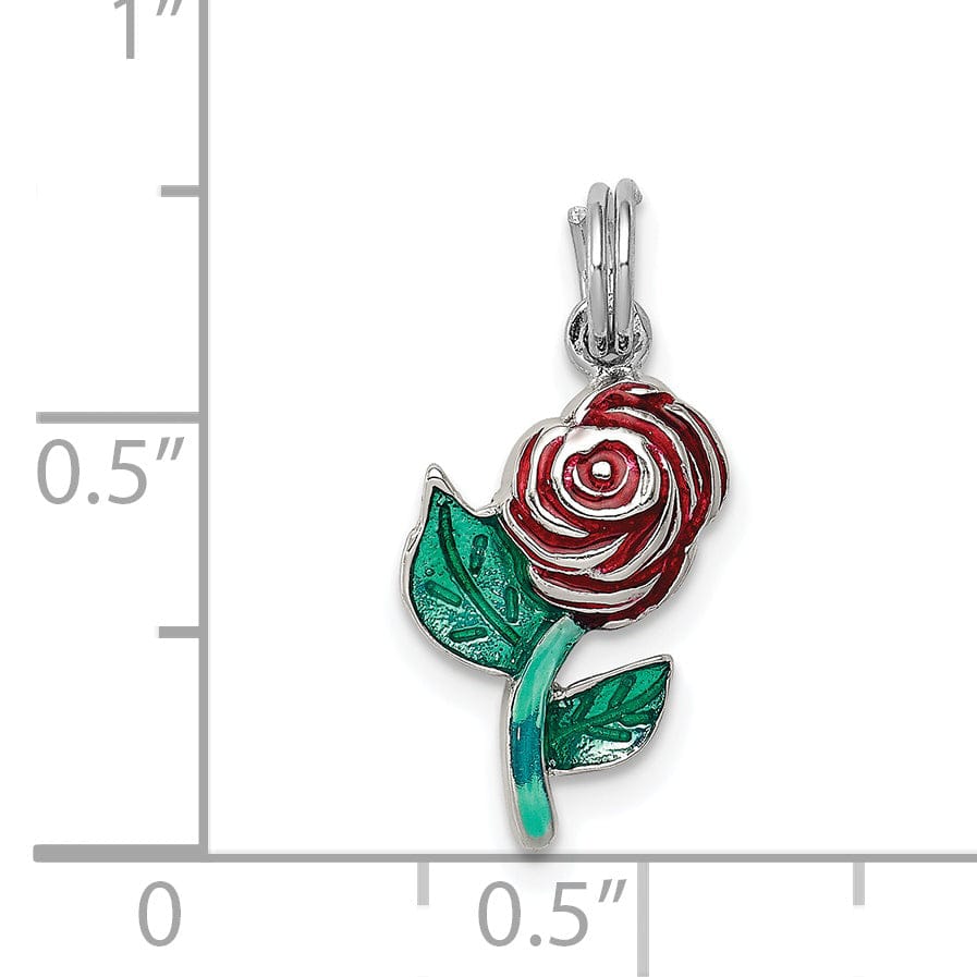 Solid Sterling Silver Polished Finish Rhodium-Plat