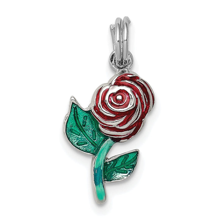 Solid Sterling Silver Polished Finish Rhodium-Plat