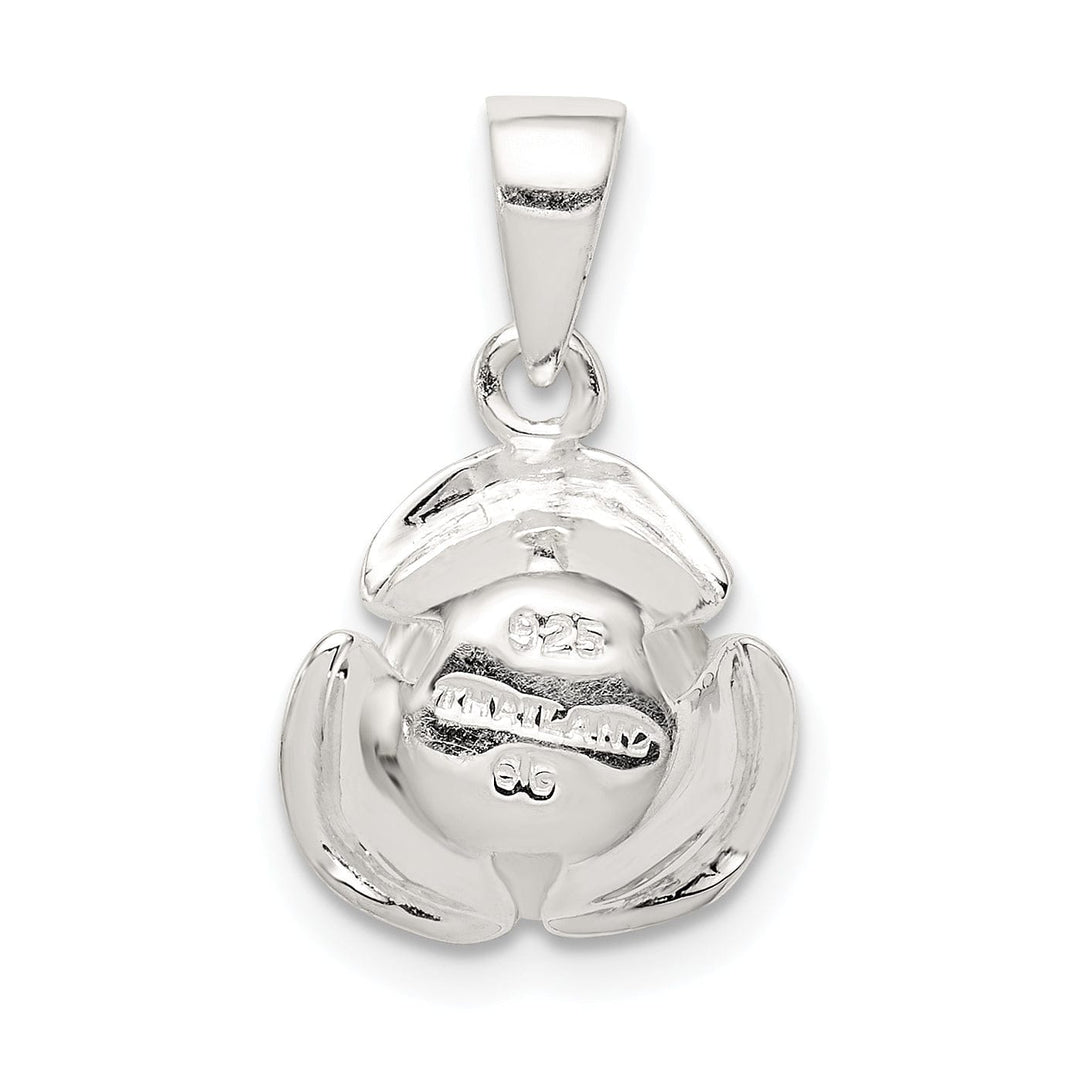 Sterling Polished Finish Rose Charm Pendant