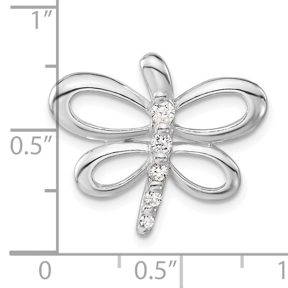 Sterling Silver Cubic Zirconia Dragonfly Charm