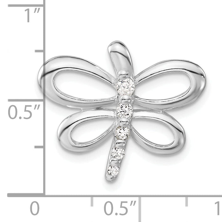 Sterling Silver Cubic Zirconia Dragonfly Charm