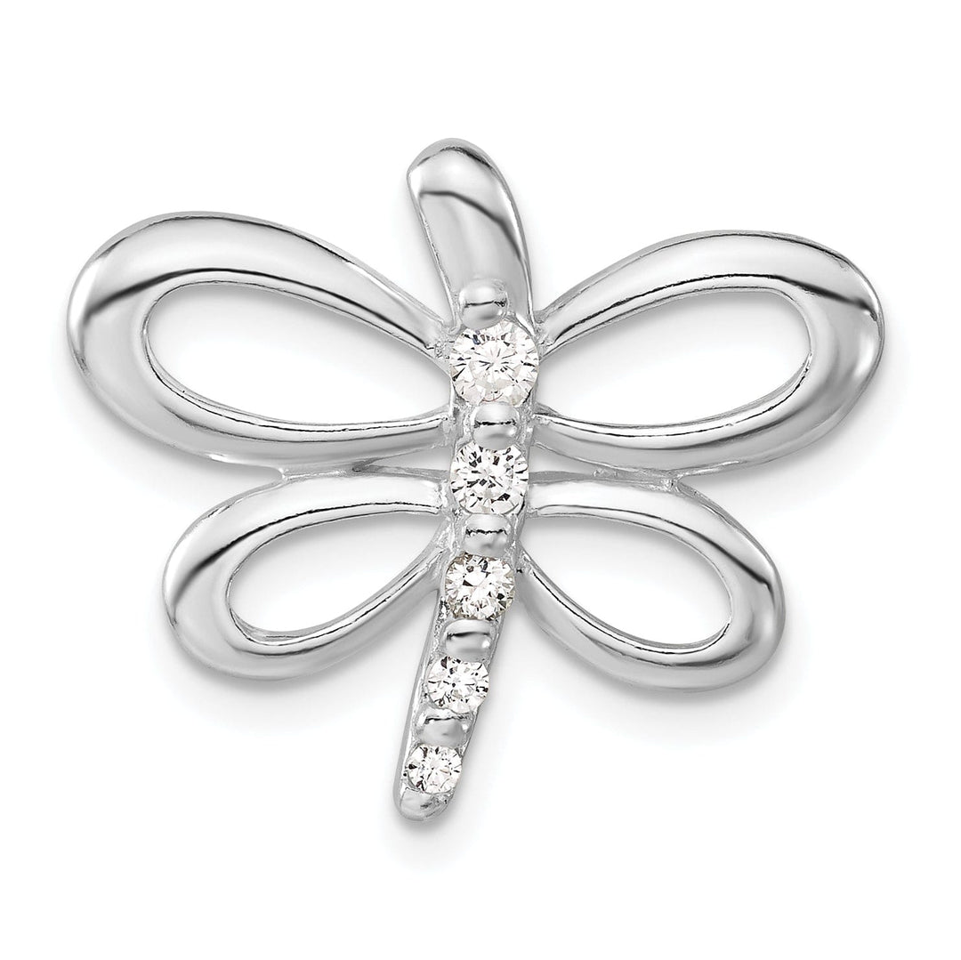 Sterling Silver Cubic Zirconia Dragonfly Charm