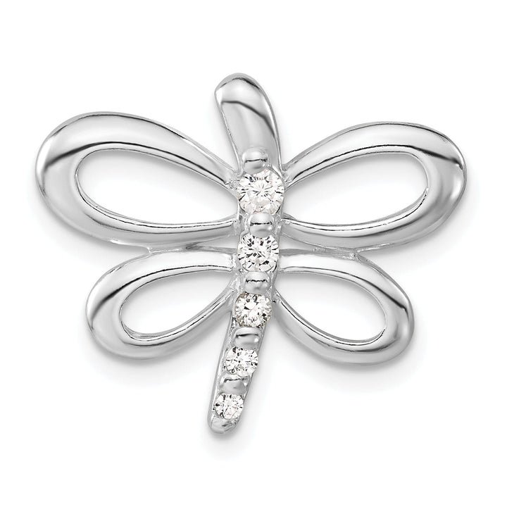 Sterling Silver Cubic Zirconia Dragonfly Charm